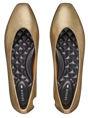 Birdies Flats The Crane Gold Leather Ballet Shoes Slip On size 11